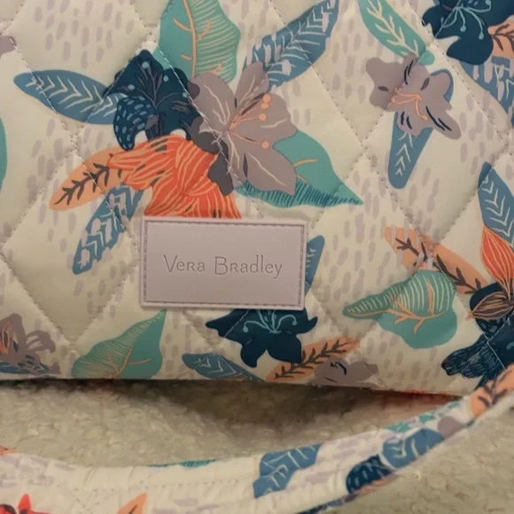 Vera Bradley Botanical Print Travel Bag - Cream and Blue - Picture 3 of 7